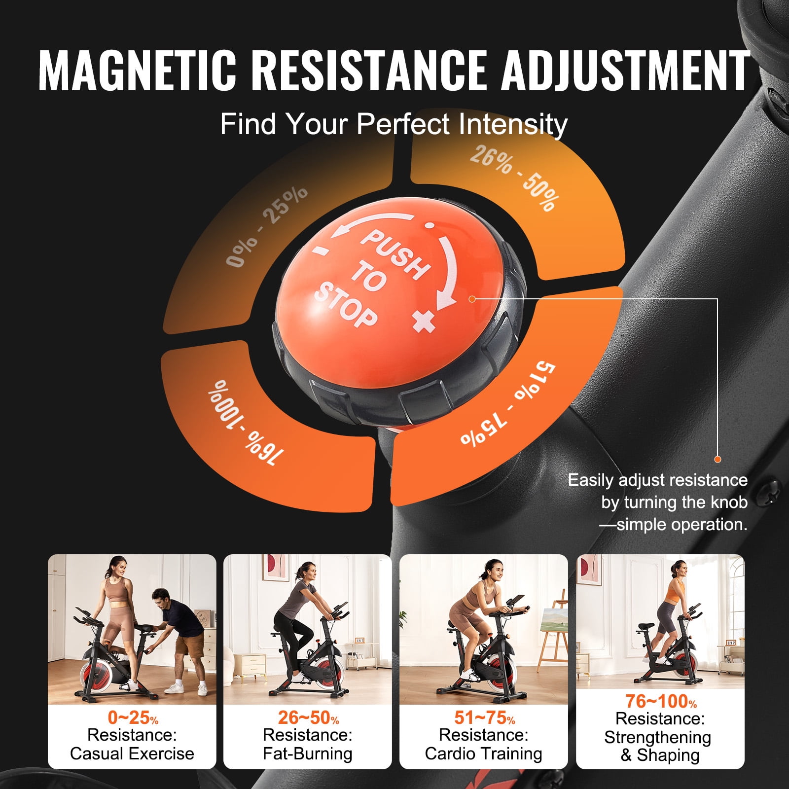 KFFKFF Fitness Bicycle, Home Cardio Adjustable Resistance Trainer, Quiet Belt-Driven Cycle, with Soft Seat, LCD Display, and Durable Flywheel for Indoor Workouts