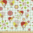 thumbnail image 2 of Ambesonne Cartoon Fabric by the Yard Upholstery, Abstract Birds Flora, 2 Yards, Multicolor, 2 of 5