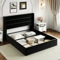 thumbnail image 5 of Allewie Queen Size Velvet Lift Up Storage Bed, Modern Wingback Headboard, Hydraulic Storage, No Box Spring Needed, Black, 5 of 12