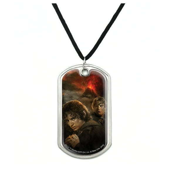 The Lord of the Rings Frodo and Sam Characters Military Dog Tag Pendant Necklace with Cord