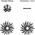 thumbnail image 3 of Abstract Sun Metal Wall Hanging Hollow Silhouette Iron Wall Mounted Bohemian Decoration for Living Room Bedroom Office Garden Farmhouse Christmas Housewarming 11.8x8.7in Black, 3 of 8