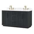 thumbnail image 2 of Busan 60M"  Double Bath Vanity in Oak Classic Black with  White Quartz Stone Top, 2 of 17