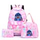 thumbnail image 1 of 3Pcs Disney Lilo Stitch Colorful Backpack Set for Girl Boy Student Teenager Rucksack Women Casual School Bags with Lunch Bags, 1 of 4