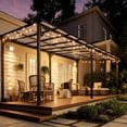 thumbnail image 2 of Leukture 12' x 20' Wall Mounted Lean to Metal Awnings with Sloped Roof Outdoor Patio Gazebo Awning for Backyard Deck White, 2 of 5