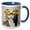 Blue/White, variant on 3drose, Cute Funny Yello Lab Dogs Bride and Groom Wedding Abstract Pets, 15oz Mug
