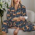 thumbnail image 6 of Honeii Reindeer print Women's Pajama Sets Long Sleeve Button Down Sleepwear Nightwear Soft Pjs Lounge Sets-, 6 of 7
