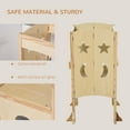 thumbnail image 5 of Qaba Wooden Kitchen Step Stool for Toddlers, Foldable with Support Handles and Safety Rail, 5 of 9