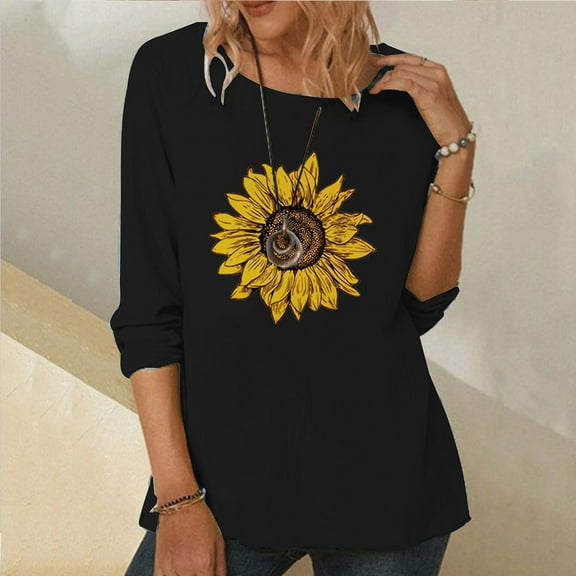 Aayomet Gym Tops For Women Womens Long Sleeve T Shirts Casual Blouses Fashion Tunic Side Split Tops for Leggings,Black XL