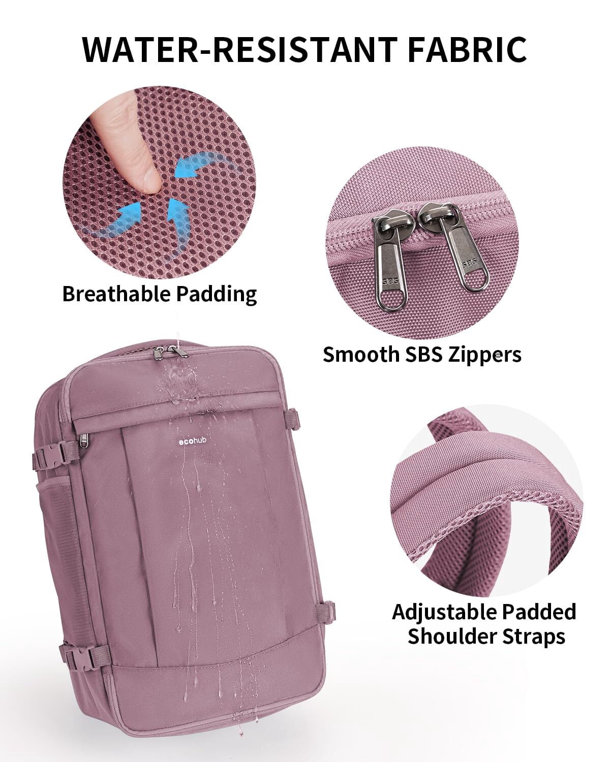 Small Laptop Backpack Travel Backpacks for Women Men, Small Carry on Daypack with Handle Water-Resistant Full Open Side, School Bookbag, 20L, Pink