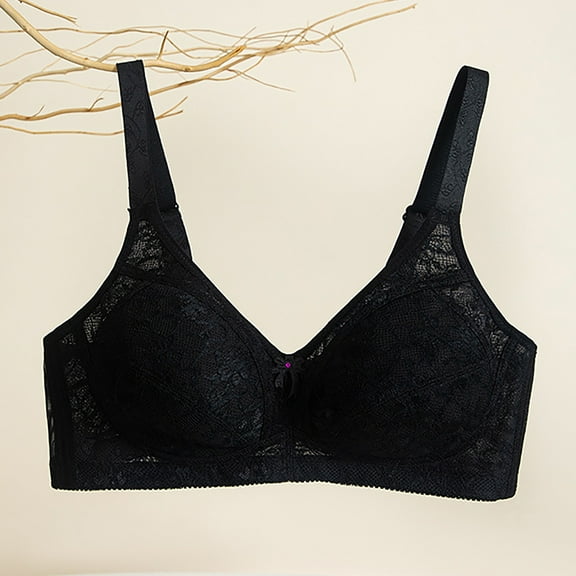 Wancir Women's Plus Size Full-Coverage Wire-Free Bra - Breathable Anti-Bulge Lace Trim & Seamless Lift for All-Day Support