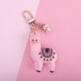 thumbnail image 1 of Colgante de bola de cristal de arcoíris con diseño de alpaca tridimensional con pegamento que cae, llavero creativo con hebilla de metal para mujer, 1 of 5