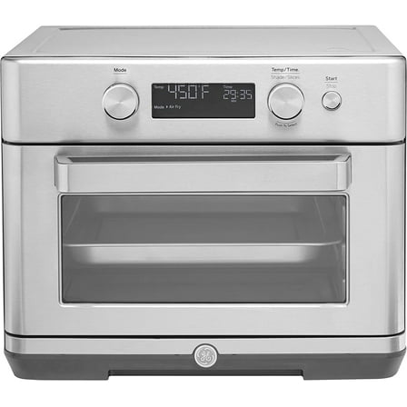 GE 1500-Watt Digital Air Fry 8-in-1 Toaster Oven with Convection and Removable Crumb Tray, Stainless Steel