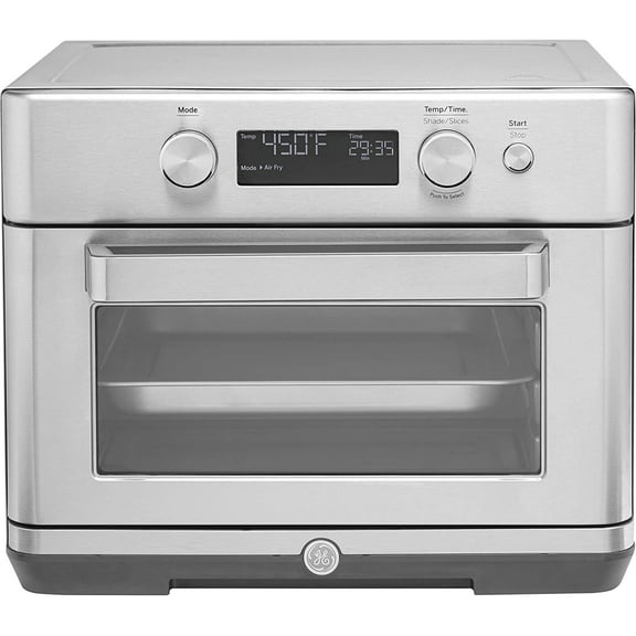 GE 1500-Watt Digital Air Fry 8-in-1 Toaster Oven with Convection and Removable Crumb Tray, Stainless Steel