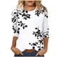 thumbnail image 1 of Mujeres 3/4 Manga Tops Y Blusas Impresas Cuello Redondo Suéter Casual Top de Moda para el Hogar Y el Uso Diario, 1 of 5