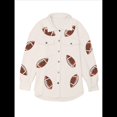 thumbnail image 1 of Chaqueta de con Lentejuelas y Diseño Desgastado para Fútbol Femenino, Abrigo Tipo Sobretodo de Rugby con Parches M, 1 of 10