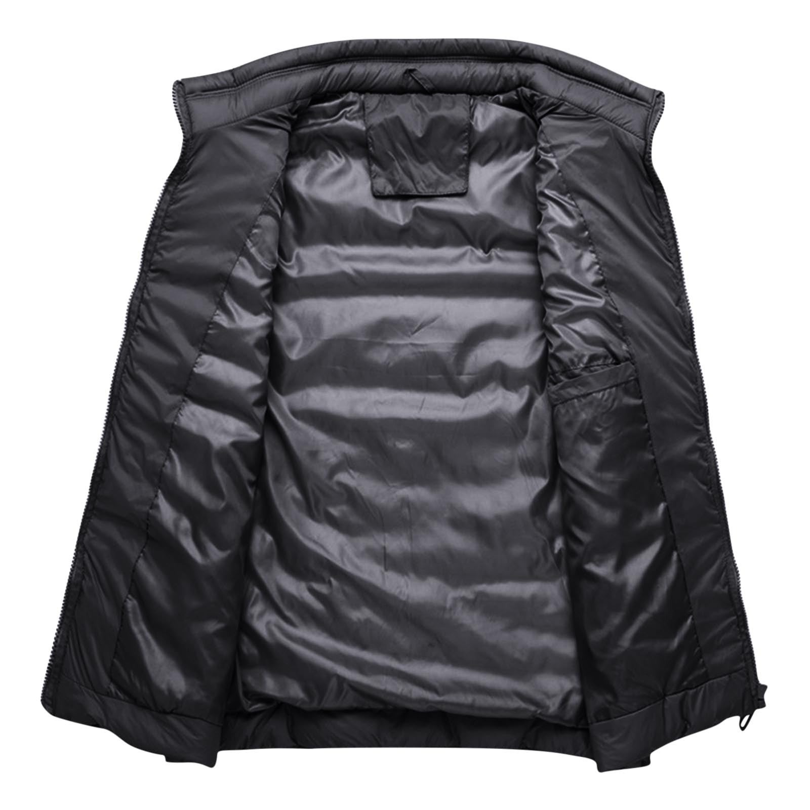 safuny Men's Lightweight Packable Insulated Puffer Vest Outerwear, Warm Winter Sleeveless Jacket for Golf Running Black XXXL