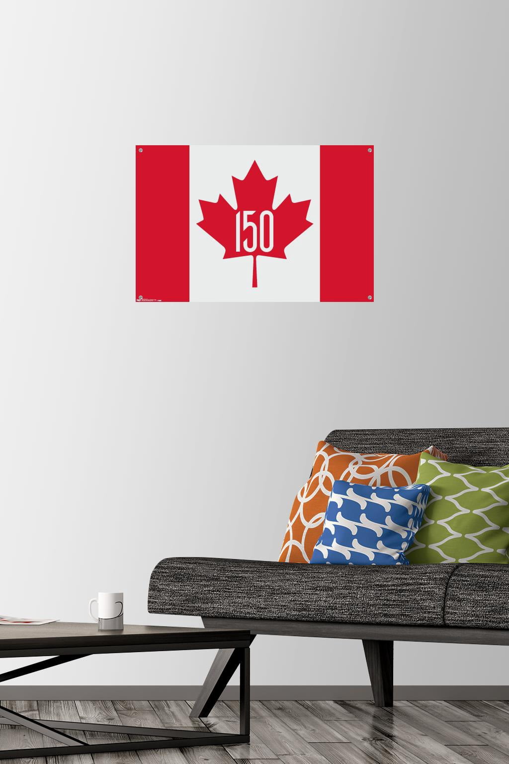Canada - 150th Anniversary Wall Poster with Push Pins, 14.725" x 22.375"