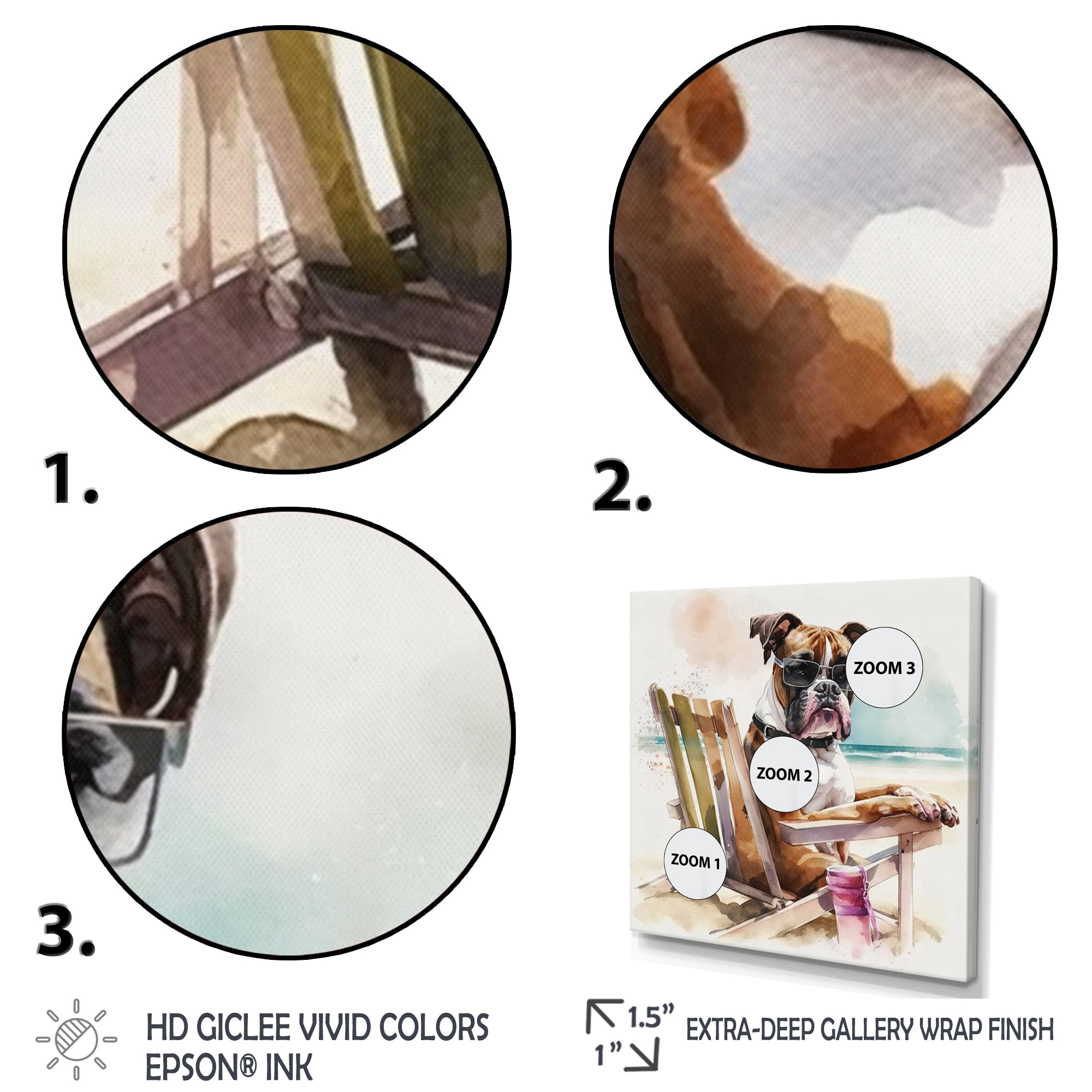 Designart Dog On The Beach IV Canvas Wall Art