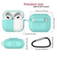 thumbnail image 6 of For Airpods 3 & Airpods 3rd Gen Silicone Case, AirPods 3 Case with Keychain, Njjex Shockproof Protective Premium Silicone Cover Skin for Apple Airpods 3rd Generation 2021 -Turquoise, 6 of 9