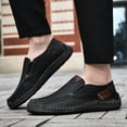 thumbnail image 7 of Mens Hand Stitching Retro Slip-On Loafers Lightweight Round Toe Non-Slip Casual Shoes for Driving Outdoor Walking, 45, 7 of 7