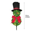 thumbnail image 3 of Lighted Snowman Topiary Tree Outdoor Decor 20.86 Inch Artificial Boxwood Christmas Topiary with Lights Red Bow Santa Hat and Ground Stake for Indoor Outdoor Home Porch Yard and Garden Holiday Display, 3 of 8