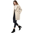 thumbnail image 4 of Abrigos de invierno raglán cruzados con solapa con muesca para mujer Blanco crema M, 4 of 6
