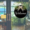 thumbnail image 5 of Tkrady Welcome Front Door Round Wood Sign Hanging Welcome Sign for Farmhouse porch Spring Welcome Sign Front Door Decoration (I), 5 of 6