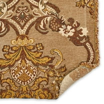 Victorian Damask Chenille Upholstery Brocade Jacquard 56/57" Fabric By The Yard - Burgundy / Gold