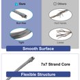 thumbnail image 3 of Unique Bargains 3/32" (2.5mm) 98ft (30M) 304 Stainless Steel Cable Wire Rope 7 x 7 Strands, 3 of 5