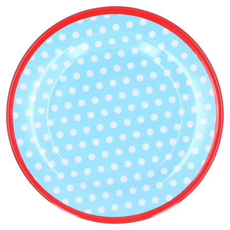 

9in Imitation Porcelain Dinner Plate Decorative Reusable Snack Plate Lightweight Tableware for Cakes FruitLight Blue Dot