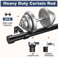 thumbnail image 2 of KoshiMe Black Curtain Rods for Windows 32 to 86 inch,1" Adjustable Heavy Duty Curtain Rod, Modern Decorative Drapery Rods with Aluminium End Cap,Telescoping Single Window Curtains Rods Set, 2 of 7
