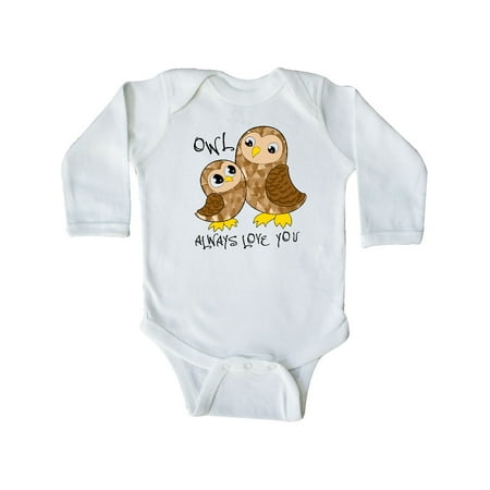 

Inktastic Owl Always Love You- cute owl family Gift Baby Boy or Baby Girl Long Sleeve Bodysuit