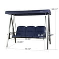 thumbnail image 3 of Kozyard Herbert 3 Seat Outdoor Deluxe Patio Swing with Comfortable Cushion (Navy Blue), 3 of 7
