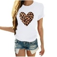 thumbnail image 2 of Été jusqu'à 65 % de Rabais Iumwxz Tuniques Décontractées Basiques pour Femmes T-Shirts Chemises pour Femmes T-Shirts à Imprimé Léopard Hauts Col Rond Manches Courtes Hauts pour Femmes Clubs Stylés, 2 of 5