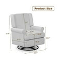 thumbnail image 3 of Swivel Glider Rocking Recliner,Home Nursery Glider Chair, Soothing Rocking Motion, Nursery Breastfeeding Maternity Chair for Living Room, Office, Bedroom, 3 of 7