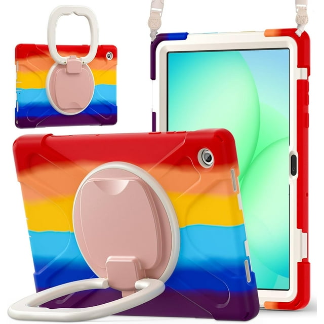 Funda para Samsung Galaxy Tab A11+ Plus de 11 pulgadas (2025) y A9+ Plus de 11 pulgadas (2023), cubierta de silicona resistente con asa, soporte de 360°, correa y soporte para S Pen.