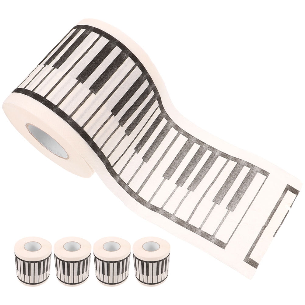 HOOWIFFY Printed Toilet Paper Rolls with Piano Pattern Soft Bathroom Tissue for Home Use Assorted Colors
