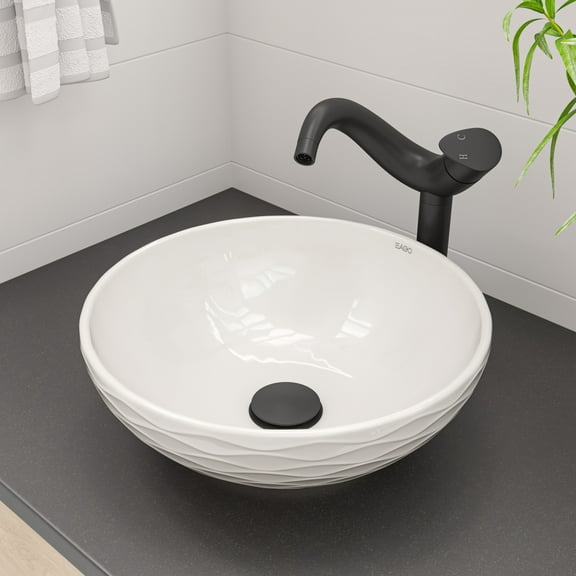 ALFI Brand ABC909 White 17" Decorative Round Vessel Above Mount Ceramic Sink