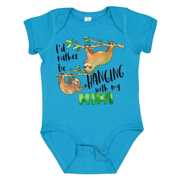 Inktastic Id Rather Be Hanging with My Mimi Cute Sloths Boys or Girls Baby Bodysuit