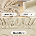 thumbnail image 4 of Stretch Armchair Slipcover Anti-Slip Furniture Protector Velvet 1-Piece Banquet Armchair Slipcover for Living Room, Friendly for Pets, Mid Century Modern Style (Beigr), 4 of 7