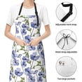 thumbnail image 6 of Uemuo Blue Flax Flowers Pattern Waterproof Apron Adjustable Dishwasher Apron- Apron for Women Men Heavy Duty Work Apron for Dishwashing Chemical Lab, 6 of 9