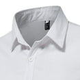 thumbnail image 3 of Yoodem Mens Shirts Men's T-shirts Button Half Shirt Covered Solid Tops Collar Long Turn-down Men's Casual Sleeve Men Shirts for Men White 4XL, 3 of 6