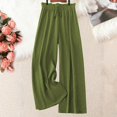 thumbnail image 4 of Audhol Comfortable Work Pants Women, New Solid Color High Waisted Black Ear Trimmed Drawstring Wide Leg Pants for Ladies Versatile and Casual Straight Leg Pants Travel Pants Women Green 2XL, 4 of 6