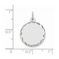 thumbnail image 2 of 16mm 925 Sterling Silver Rhod Plated Eng. Rnd Polish Front Back Disc Charm Pendant Necklace for Women, 2 of 2