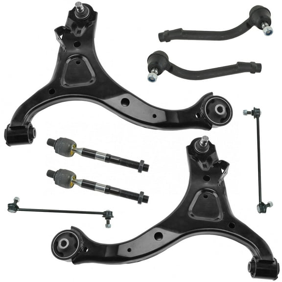 TRQ 8 pc Kit Control Arm Ball Joint Sway Bar Link Tie Rod End LH RH for Santa Fe PSA59814