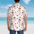 thumbnail image 6 of Xecao Milk Tea print Hawaiian shirt - a stylish short-sleeve button-down for men, perfect for casual beach and tropical outings., 6 of 9