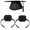 Square Black (2 pcs), variant on Graduation Cap Headband Insert for Secure Fit, Anti-Fall Elastic Hair Band with Adhesive Felt for Curly & Straight Hair, Keeps Grads Cap in Place for Pictures