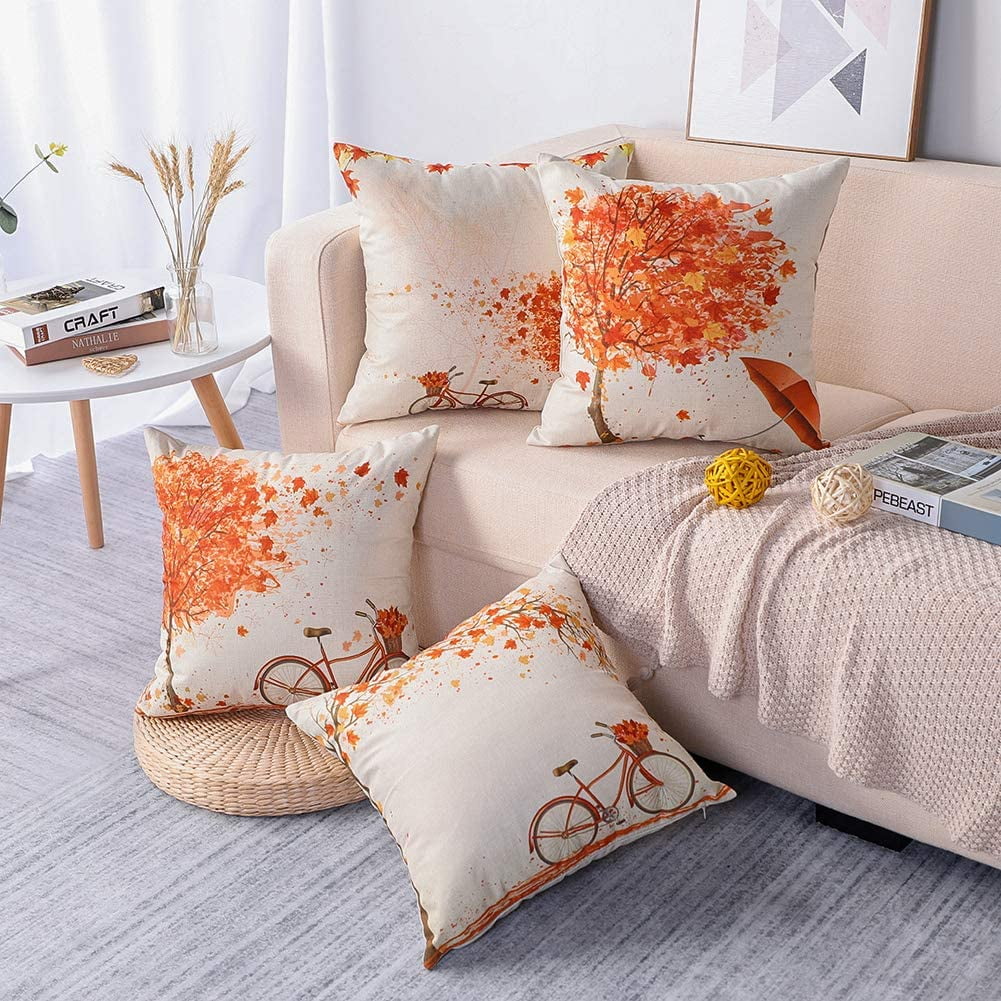 Home Decor Soft Cushion Cover Pillow Mermaid Cotton Linen Sofa Car Pillow Case