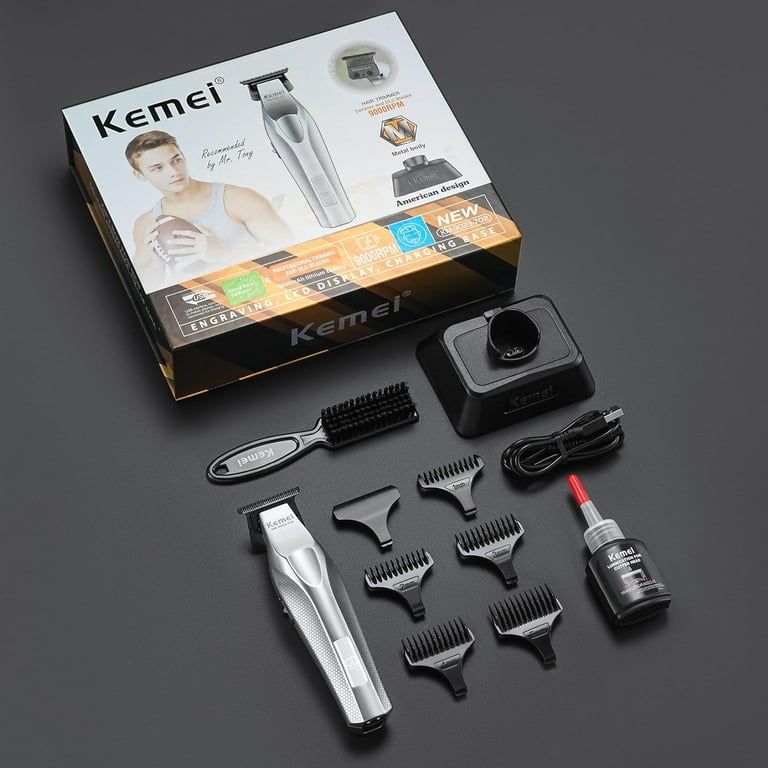 KEMEI 3023-702 Hair & Beard Trimmer for Men, 9000 RPM Zero Gapped