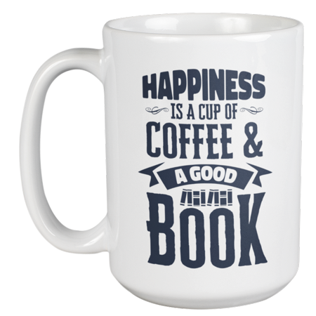 

A Cup of Coffee and A Good Book Bookworm Coffee & Tea Mug for Men & Women (15oz)